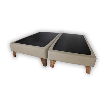 BASE CAMA EUROPEA MUEBLES DGB LINO BEIGE KING - 1
