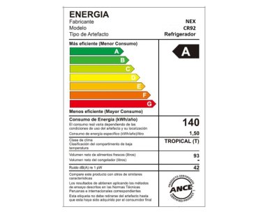 VISICOOLER FRIGOBAR NEX 92 LITROS VIDRIO TEMPLADO 2 CAPAS - 8