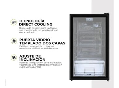 VISICOOLER FRIGOBAR NEX 92 LITROS VIDRIO TEMPLADO 2 CAPAS - 6