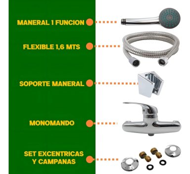 MONOMANDO LLAVE GRIFO PARA DUCHA MODELO COLOMBA TAUMM - 6
