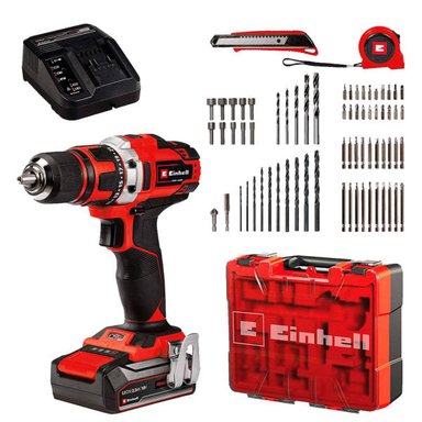 TALADRO INALÁMBRICO EINHELL TE-CD 18/40 LI + 69 ATORNILLADOR 4513935 - 1