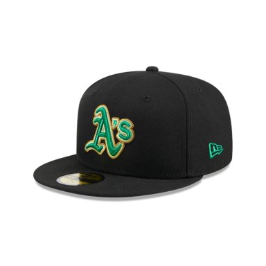 GORRA OAKLAND ATHLETICS MLB 59FIFTY METALLIC VERDE POP NEGRO - 2