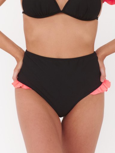 BOTTOM DE BIKINI DAIKIRI MUJER CALZON TIRO ALTO VUELOS NEGRO FILTRO UV50+ - 1