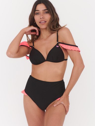 BOTTOM DE BIKINI DAIKIRI MUJER CALZON TIRO ALTO VUELOS NEGRO FILTRO UV50+ - 3