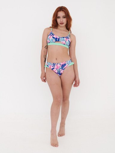 BOTTOM DE BIKINI DAIKIRI MUJER CALZON VUELOS FLAMENCOS AZUL FLUOR FILTRO UV50+ - 7