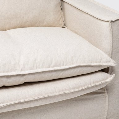 SOFA PAGANI 2 CUERPOS TELA LINO GRIS - 2