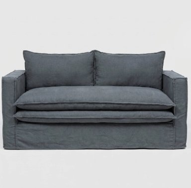 SOFA PAGANI 2 CUERPOS TELA LINO GRIS - 3