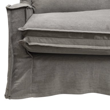 SOFA PAGANI 2 CUERPOS TELA LINO GRIS - 6