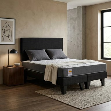 CAMA 2 PLAZAS SILVER + EVO TELA - 1