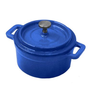 MINI OLLA DE HIERRO FUNDIDO AZUL 13X5CM - 1
