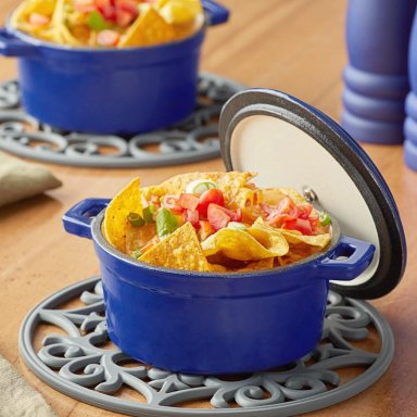 MINI OLLA DE HIERRO FUNDIDO AZUL 13X5CM - 2