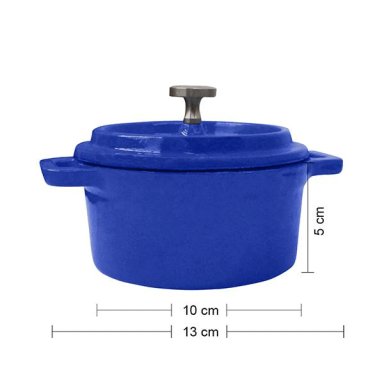 MINI OLLA DE HIERRO FUNDIDO AZUL 13X5CM - 6