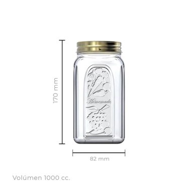 FRASCO CONSERVEROS CON TAPA DE METAL 1000 ML - 6