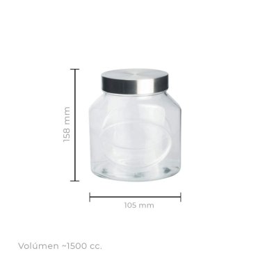 FRASCO VIDRIO CON TAPA ACERO 1500 CC LINEA ELIPS - 4