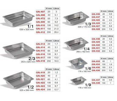 CONTENEDOR GASTRONOMICO GN 1/1 X 2 CMS - 3