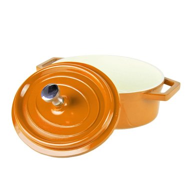 MINI OLLA HIERRO ENLOZADO OVALADA NARANJA 15.5X9.2X4.8 CM - 2