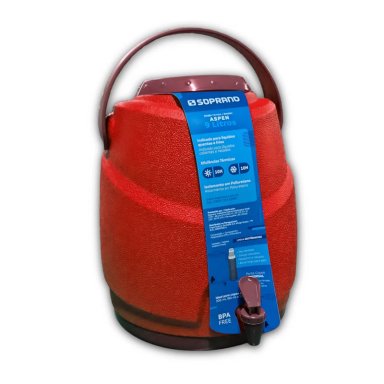 TERMO DISPENSADOR TÉRMICO ASPEN 12 LITROS CAMPING SOPRANO EN COLOR ROJO - 6