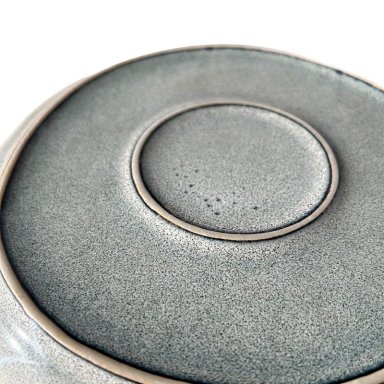 SET 6 PLATOS REDONDO CERAMICA 21 CM GRIS LINEA LAOS - 7