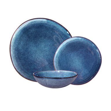 SET VAJILLA 18 PIEZAS CERAMICA AZUL LINEA EFES - 1