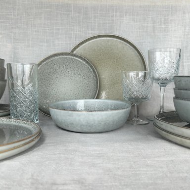 SET VAJILLA 18 PIEZAS CERAMICA GRIS LINEA OSLO - 3