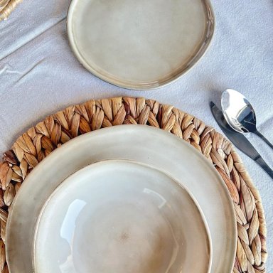 SET DE 6 PLATO REDONDO CERAMICA 26.5 CM ARENA LINEA RUSTICA - 2
