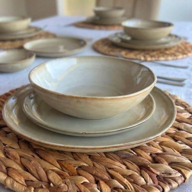 SET DE 6 PLATO REDONDO CERAMICA 26.5 CM ARENA LINEA RUSTICA - 4