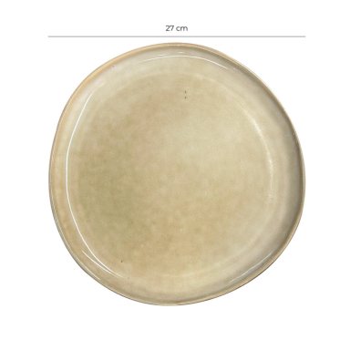 SET DE 6 PLATO REDONDO CERAMICA 26.5 CM ARENA LINEA RUSTICA - 5