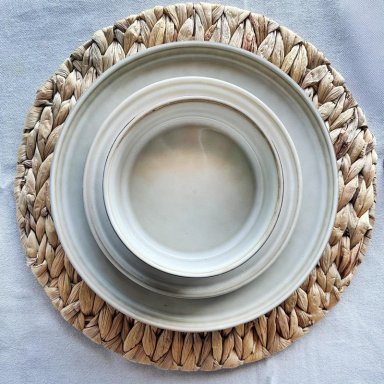 SET VAJILLA 18 PIEZAS CERAMICA BEIGE LINEA RUSTICA - 2