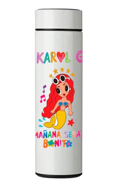 TERMO DIGITAL CON TERMOMETRO - KAROL G - 450 ML - 1