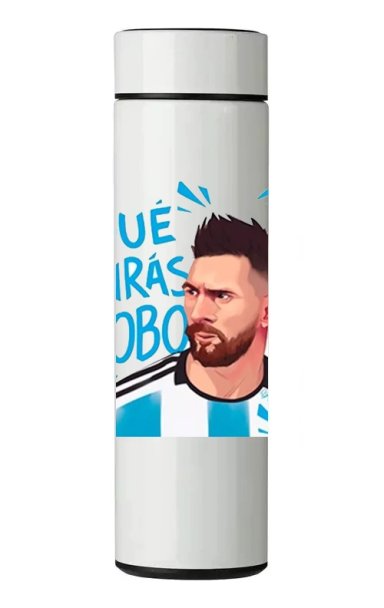 TERMO DIGITAL CON TERMOMETRO - MESSI - 450 ML - 1