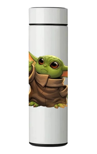 TERMO DIGITAL CON TERMOMETRO - BABY YODA - 450 ML - 1