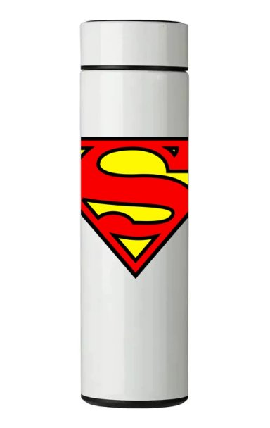 TERMO DIGITAL CON TERMOMETRO - SUPERMAN - 450 ML - 1