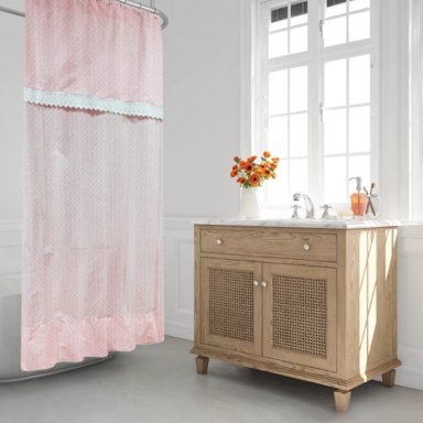 CORTINA DE BAÑO LIBERTY ROSA 190X190CM NINA HERRERA - 4