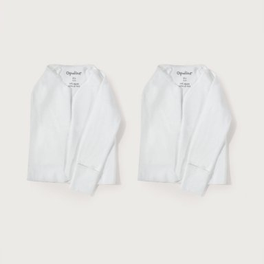 PACK DE 2 CAMISETAS GUANTE BLANCAS BEBE OPALINE - 1