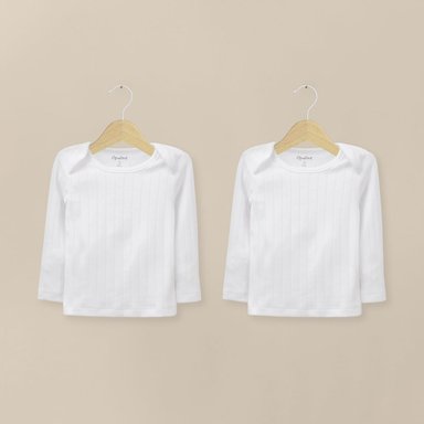 CAMISETA AJUAR ACANALADA BLANCA UNISEX OPALINE - 1