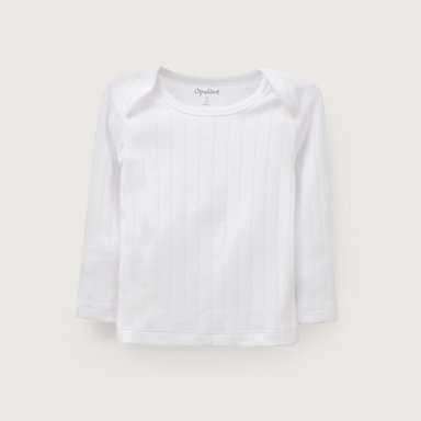 CAMISETA AJUAR ACANALADA BLANCA UNISEX OPALINE - 3