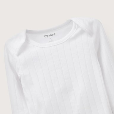 CAMISETA AJUAR ACANALADA BLANCA UNISEX OPALINE - 4