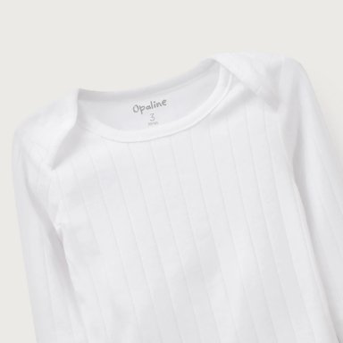 PACK 2 CAMISETA ACANALADA BLANCA BEBE  UNISEX - 4