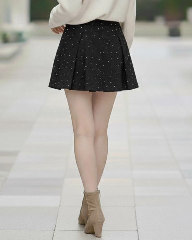 FALDA SHORT MUJER CON TACHAS CONFECCION NACIONAL NA117 - 3