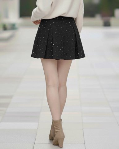 FALDA SHORT MUJER CON TACHAS CONFECCION NACIONAL NA117 - 4