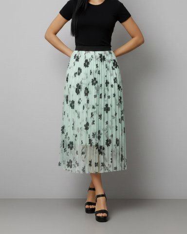 FALDA LARGA MUJER ESTAMPADO FLORAL PRIMAVERA VERANO - 3