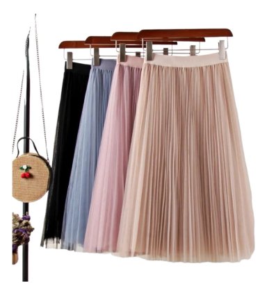 MAXIFALDA LARGA DE TUL PARA MUJER DISEÑO PLISADO Y CINTURA ELASTICA - 2
