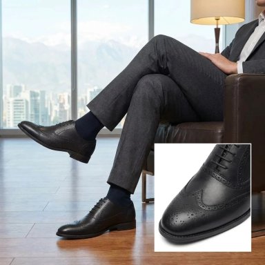 ZAPATO HOMBRE OXFORD NEGRO ELEGANTE VESTIR 7438 - 8