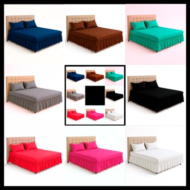 FALDON DOBLE 2.5 PLAZAS TURQUESA CON FUNDAS - 3
