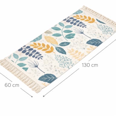 ALFOMBRA FLORAL 60X130CM DE LINO GRUESO PARA CAMA 745 - 3