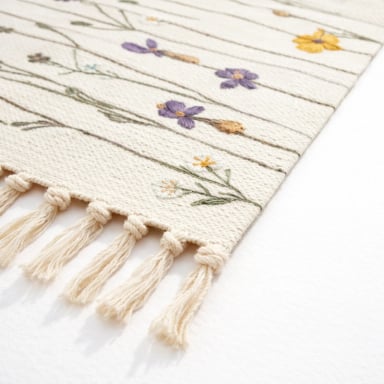 BAJADA DE CAMA FLORAL LINO 60X90CM 730 - 2