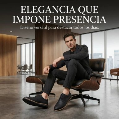 ZAPATO NEGRO CASUAL HOMBRE CORDONES ESTILO DERBY 7441 - 4