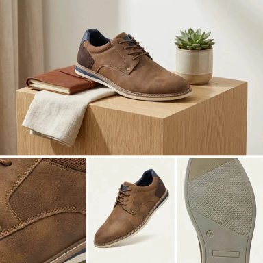 ZAPATO CASUAL HOMBRE CAMEL CORDONES ESTILO DERBY 7442 - 8