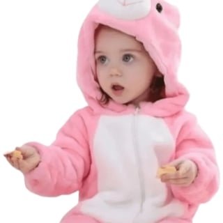PIJAMA ENTERITO POLAR BEBÉS CONEJITA ROSADA - 1