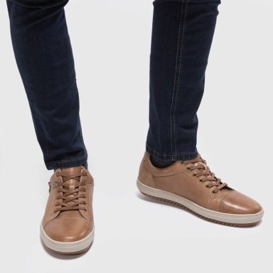 ZAPATILLA DE CUERO HOMBRE GUANTE CAFE  KANSAS - 2